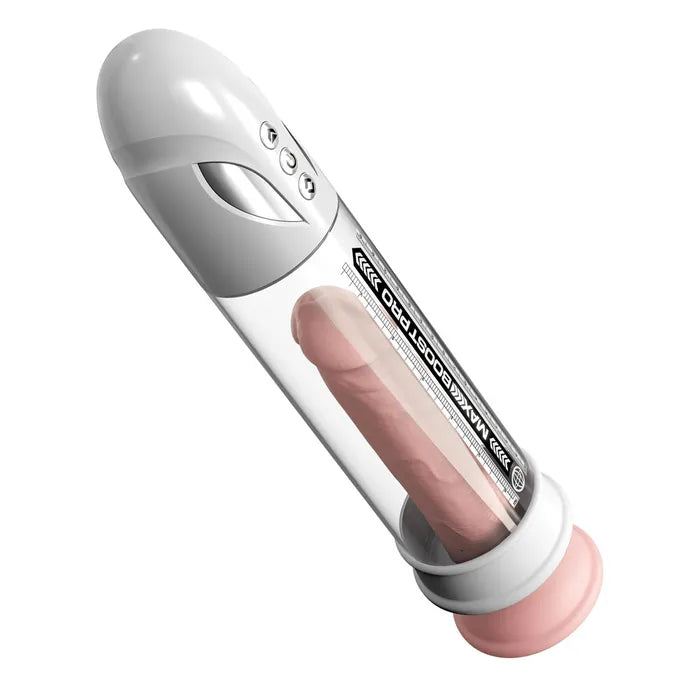 Pipedream Pump Worx Max Boost Pro Flow USB Rechargeable Waterproof Auto Penis Pump White / Clear Pipedream
