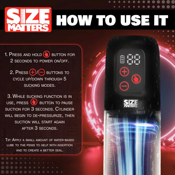 XR Brands Size Matters Sucking USB Rechargeable Penis Pump XR Brands