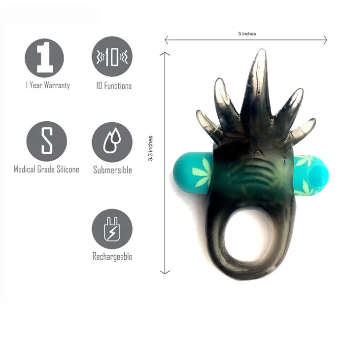 Maia Ziggy USB Rechargeable Vibrating Cock Ring Hemp Green Maia Toys
