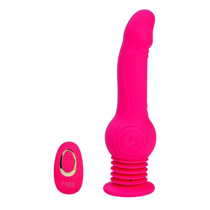 Maia TEGAN USB Rechargeable Jumping Vibrating Dong With Remote 23.6cm Pink Maia Toys