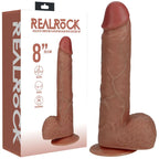 Shots Toys REALROCK Vibrating & Rotating Cock With Balls USB Rechargeable Vibrating & Rotating Dong 8 Inch Shots Toys