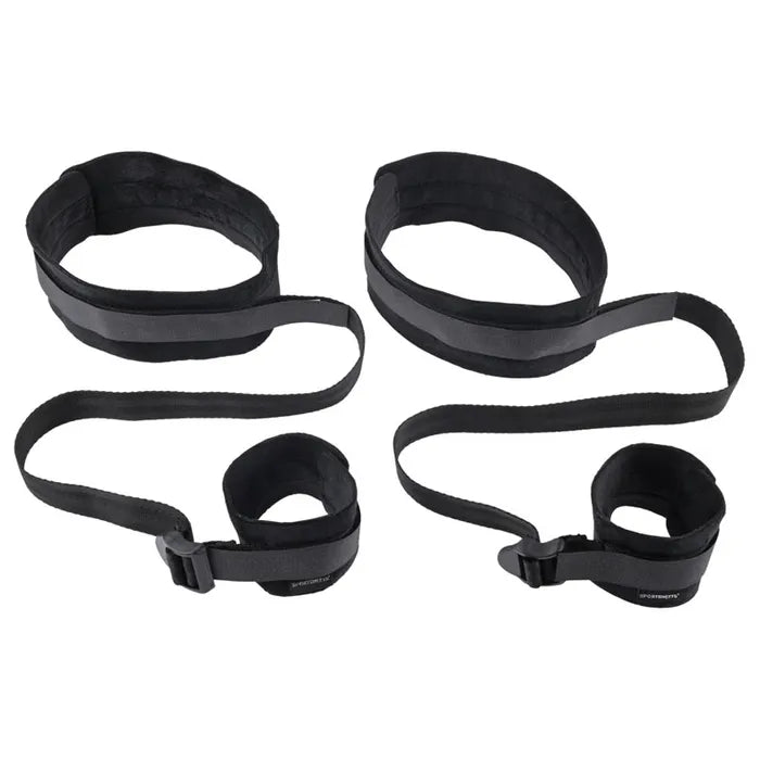 Sex & Mischief Thigh & Wrist Cuffs Restraints Black Sportsheets
