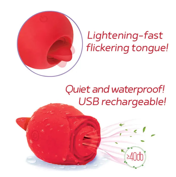 Wild Rose Sucking & Licking USB Rechargeable Air Pulse & Flicking Stimulator Icon Brands