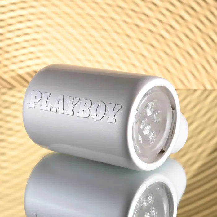 Playboy Pleasure SPIN DOCTOR USB Rechargeable Vibrating & Spinning Stroker White Playboy Pleasure