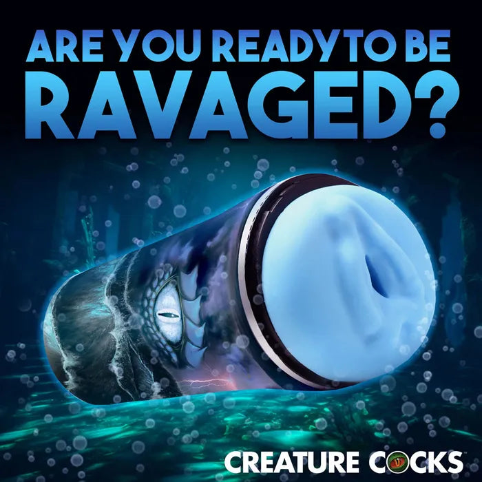 XR Brands Creature Cocks Pussidon Sea Monster Fantasy Stroker Blue XR Brands
