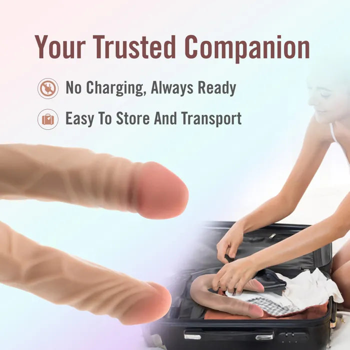 Blush Novelties Dr Skin Plus Posable Double Dong 14 Inch Flesh Blush Novelties