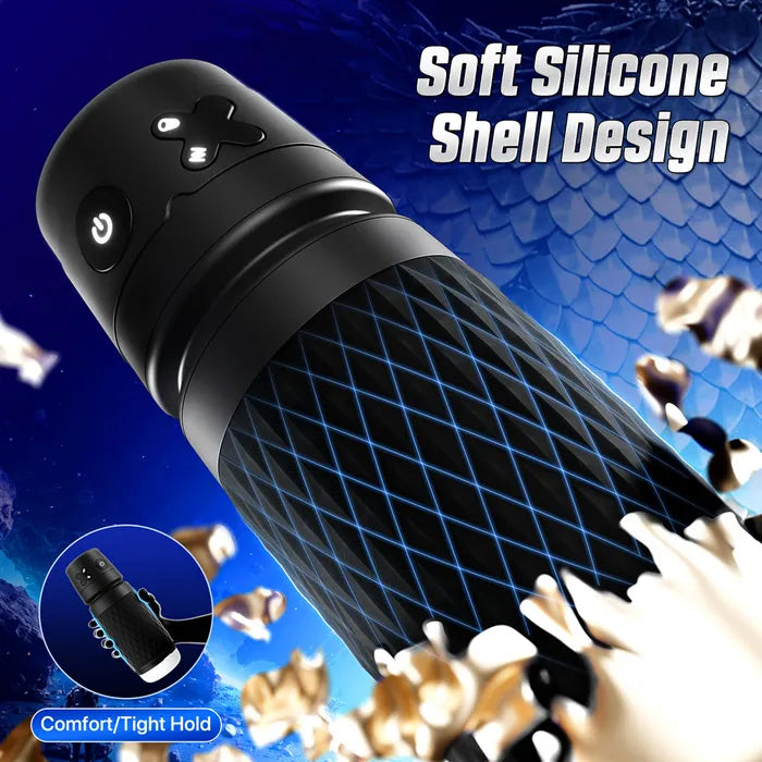 CyberSkin The Warrior USB Rechargeable Sucking & Vibrating Auto Masturbator Black CyberSkin