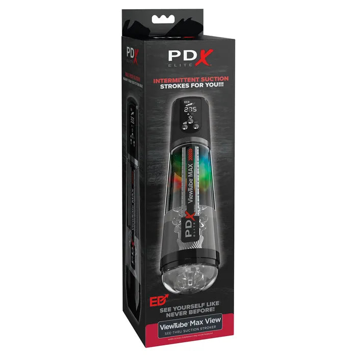 Pipedream PDX Elite ViewTube MAX View USB Rechargeable Suction Auto Stroker Clear Pipedream