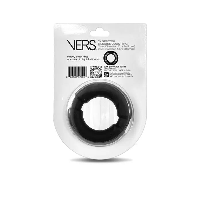 C1 Releasing VERS Liquid Silicone Weighted Cock Ring With Steel Core