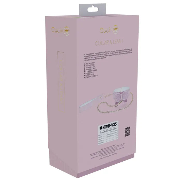 OUCH! Paris Collection Collar With Leash Restraint Pink Shots Toys