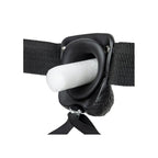 REALROCK Vibrating Hollow Strapon + Balls - 18cm Black - Black 18 cm Vibrating Hollow Strap-On Shots Toys