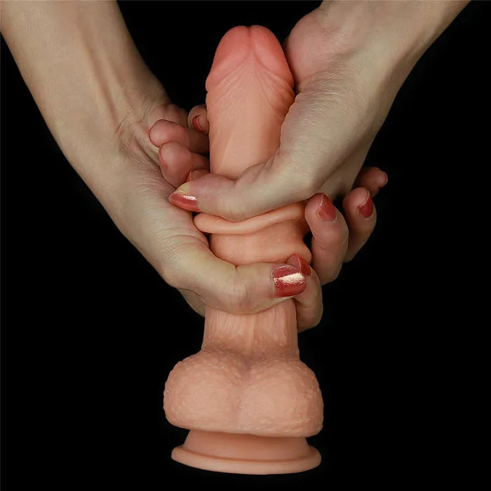 Lovetoy Sliding Skin Dual Layer Dong With Flexible Skin Flesh Lovetoy