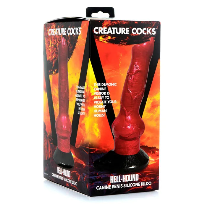 XR Brands Creature Cocks Hell Hound Canine Penis Silicone Dildo 19 cm Red XR Brands