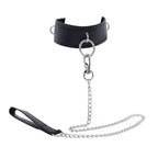 EDGE Collar & Leash Neck Restraint With Heavy Duty Metal Leash Black Sportsheets