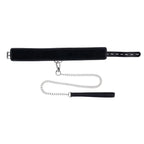 EDGE Collar & Leash Neck Restraint With Heavy Duty Metal Leash Black Sportsheets