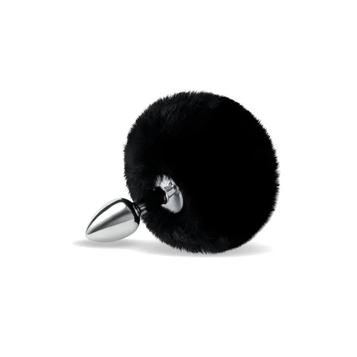WhipSmart Furry Tales Metal Butt Plug With Black Bunny Tail WhipSmart