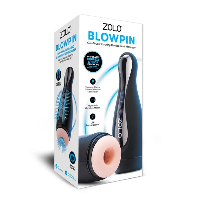 Zolo Blowpin USB Rechargeable Auto Sucking & Vibrating Masturbator Flesh Zolo