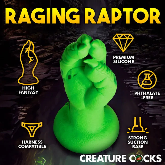 XR Brands Creature Cocks Raptor Claw Fisting Fantasy Silicone Dildo 21.8cm Green XR Brands