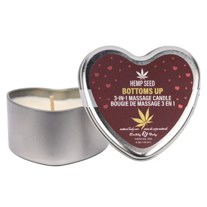 Earthly Body EB Hemp Seed 3 In 1 Massage Heart Candle 113g