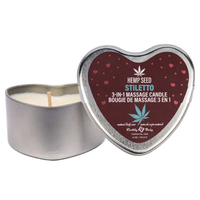 Earthly Body EB Hemp Seed 3 In 1 Massage Heart Candle 113g