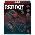 Icon Brands Red Dot Rings V1 USB Rechargeable Vibrating Cock Ring With Remote Black Icon Brands