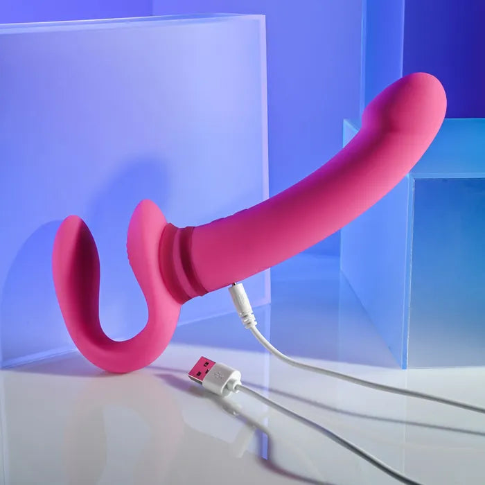 Gender X SHARING IS CARING - Pink 21.9 cm USB Rechargeable Strapless Strap-On Gender X