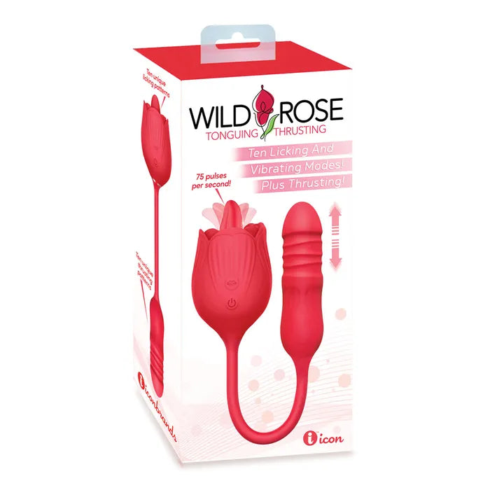 Wild Rose Lick & Thrust USB Rechargeable Air Pulse Stimulator and Vibrator Icon Brands