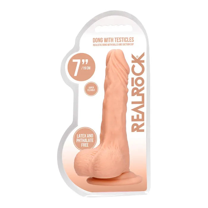 Shots Toys REALROCK Realistic Dildo With Balls 7 Inch Flesh Shots Toys