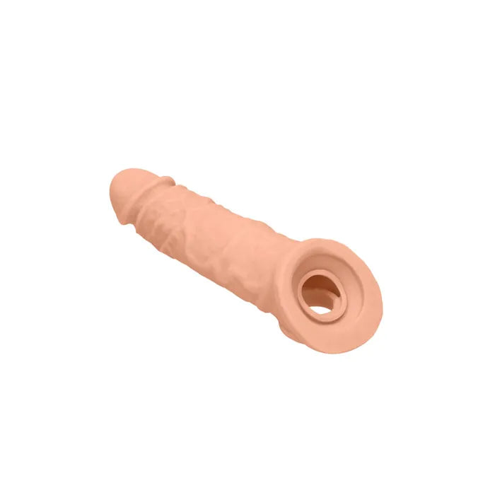 Shots Toys REALROCK Realistic Penis Extender With Rings Penis Extension Sleeve 8 Inch