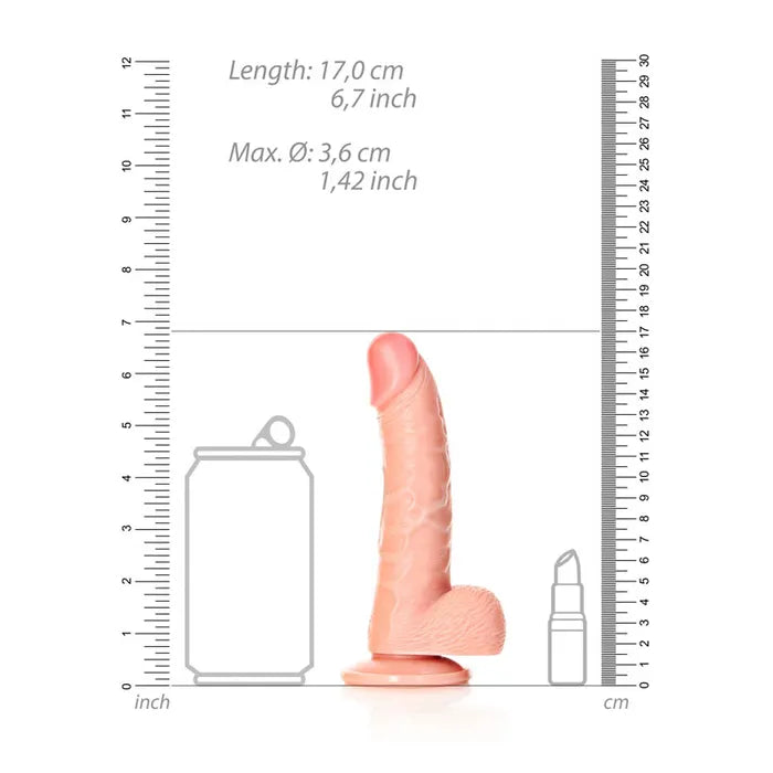 Shots Toys REALROCK Realistic Regular Curved Dildo With Suction Cup 6 Inch Flesh Shots Toys