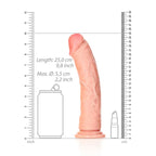 Shots Toys REALROCK Realistic Regular Curved Dildo With Suction Cup 9 Inch Flesh Shots Toys
