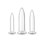 NS Novelties Crystal Trainer Kit Glass Anal Plugs Set of 3 Sizes Clear NS Novelties