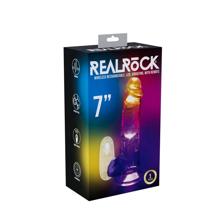 Shots Toys REALROCK 6'' Wireless Rechargeable LED Vibrating Dong With Remote 7 Inch Shots Toys