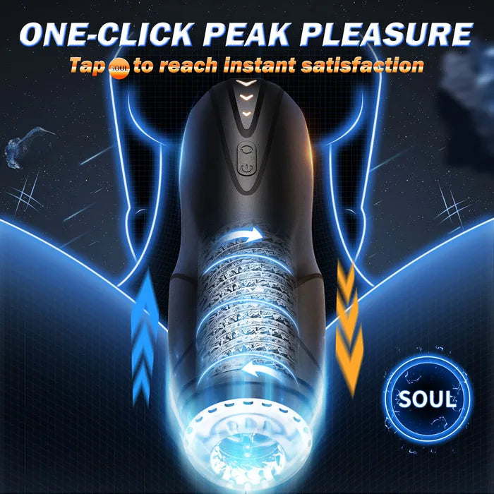 CyberSkin The Galaxy Voy USB Rechargeable Thrusting & Rotating Auto Masturbator With Heater CyberSkin