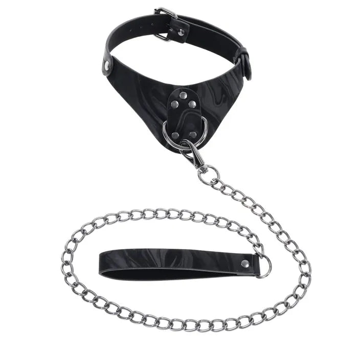 SPORTSHEETS Velvet Noir Collar & Leash Black Sportsheets