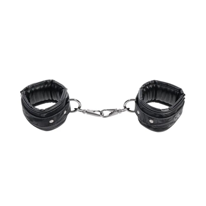 SPORTSHEETS Velvet Noir Handcuffs Adjustable Cuff Restraints Black Sportsheets