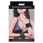 SPORTSHEETS Velvet Noir Handcuffs Adjustable Cuff Restraints Black Sportsheets