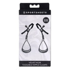 SPORTSHEETS Velvet Noir Tuggable Nipple Clamps Adjustable Nipple Restraints