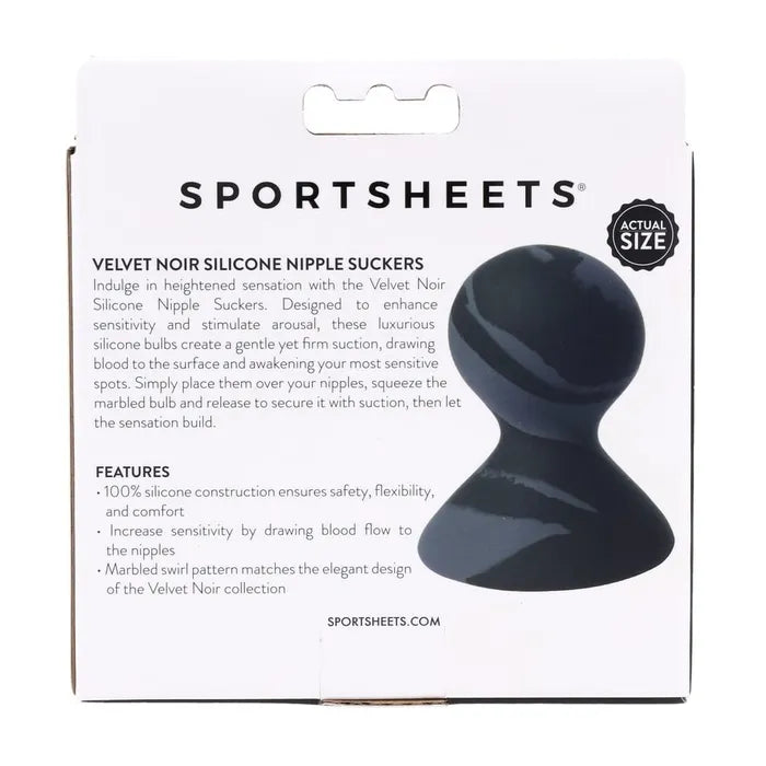 SPORTSHEETS Velvet Noir Silicone Nipple Suckers Set Of 2