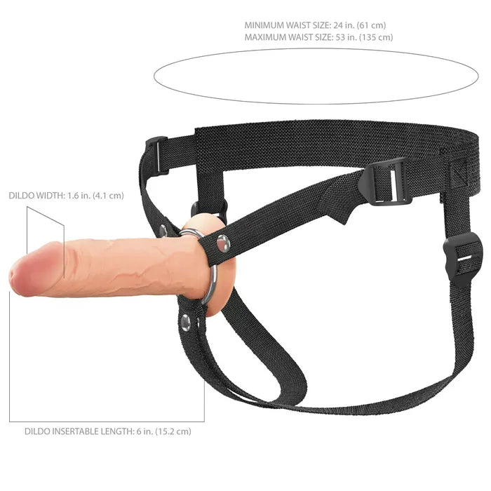 FX Elite 6'' Silicone Hollow Strap-On - Flesh - Flesh 15.2 cm Hollow Strap-On Pipedream