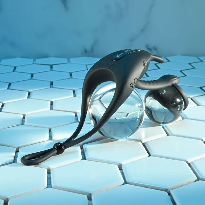 Zero Tolerance SADDLE UP USB Rechargeable Vibrating Cock & Ball Rings Black Zero Tolerance