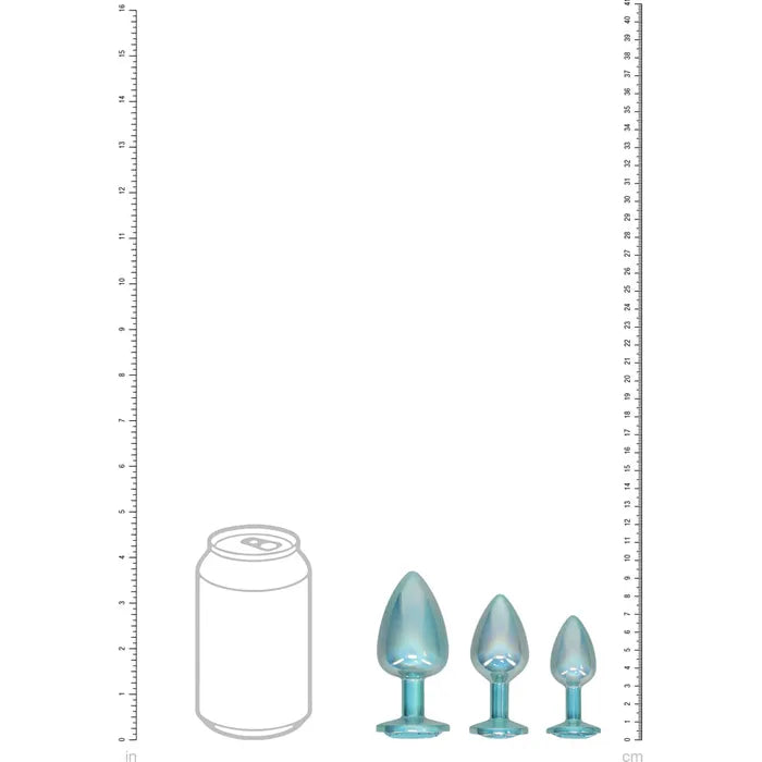 Shots Toys OUCH! Paris Collection Metal Anal Plug Set With Gem Bases Set Of 3 Sizes Shots Toys
