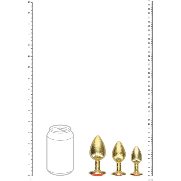 Shots Toys OUCH! Milan Collection Metal Anal Plug Set With Gem Bases Set Of 3 Sizes Shots Toys