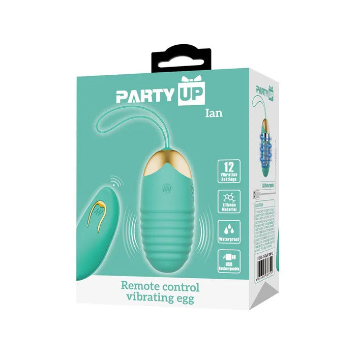 Party Up IAN USB Rechargeable Vibrating Egg Vibrator With Wireless Remote Party Up