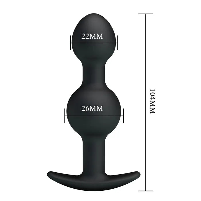 Party Up JAMES Beaded Butt Plug 10.4cm Black