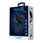 Party Up KING USB Rechargeable Cock Ring Black Party Up