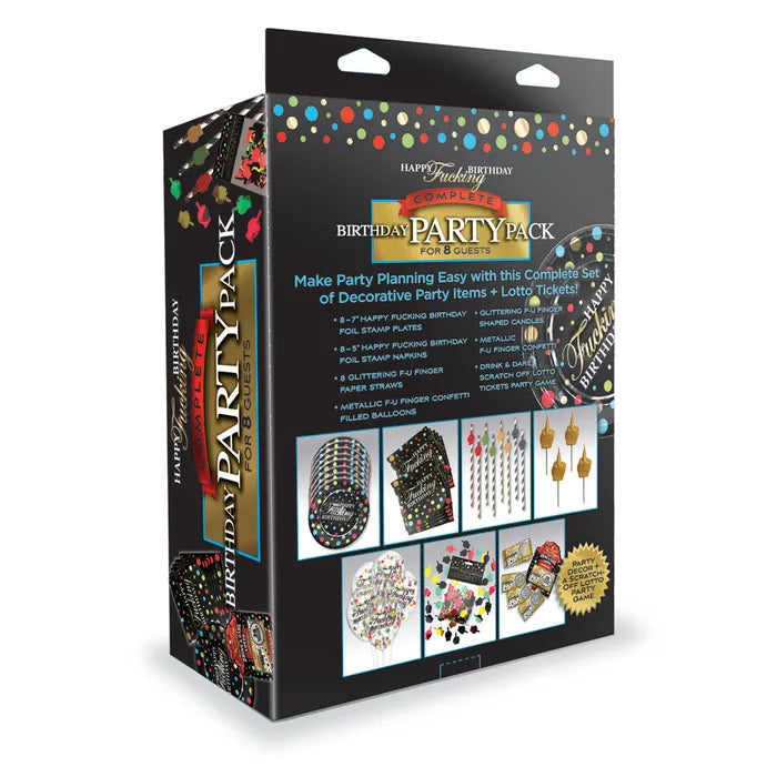 Little Genie Happy F**king Birthday Complete Party Pack Party Set For 8 People Little Genie