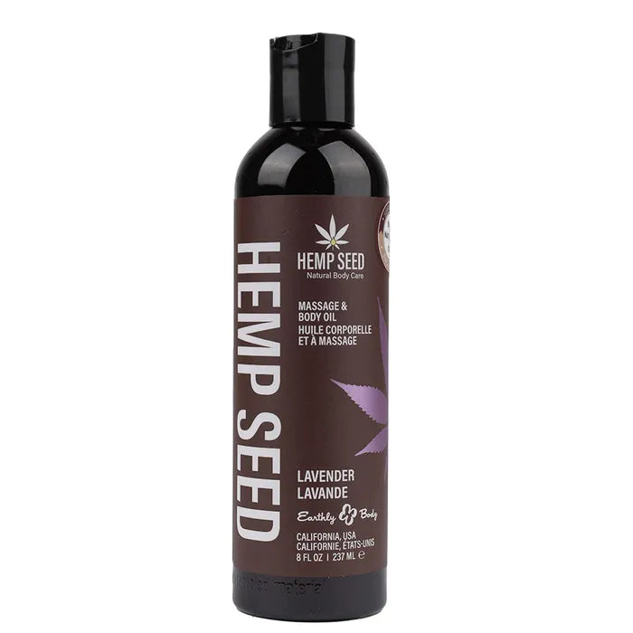 Earthly Body Hemp Seed Scented Massage & Body Oil 237ml Bottle Earthly Body