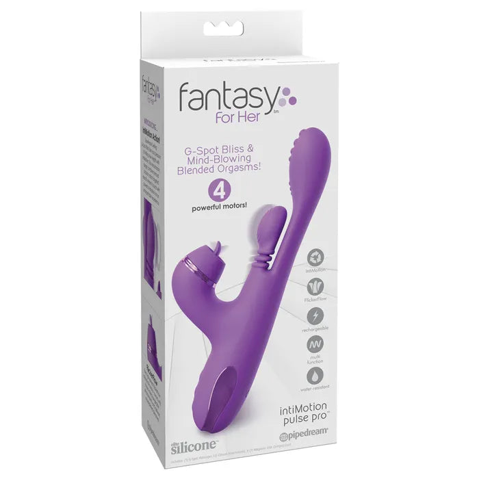Pipedream Fantasy For Her IntiMotion Pulse Pro USB Rechargeable Swirling & Flicking Rabbit Vibrator Pipedream
