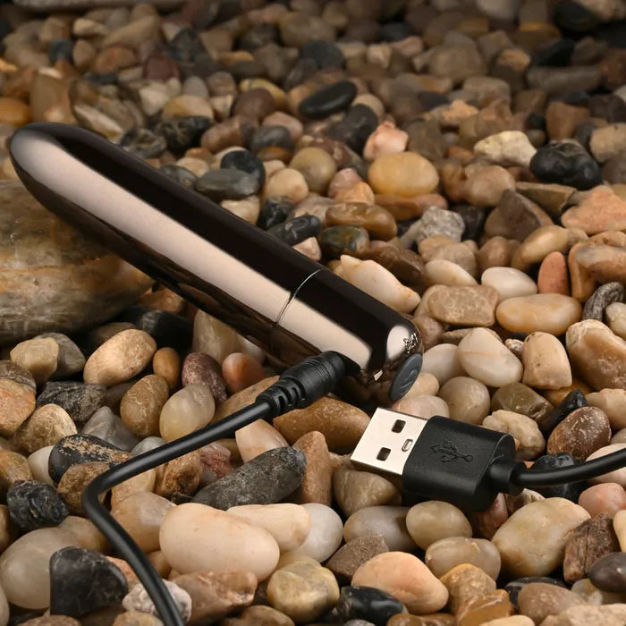 Evolved REAL SIMPLE Chrome USB Rechargeable Bullet Vibrator 10cm